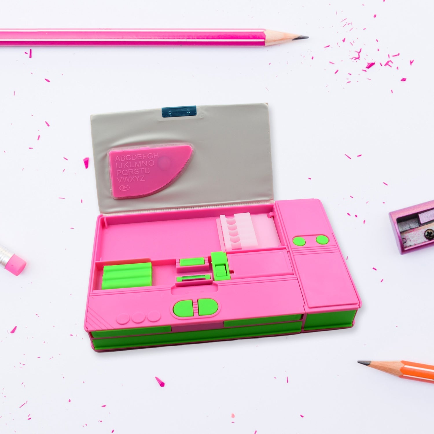 4569 Multi Purpose Gadget Jumbo Pencil Box Compass With Calculator Jumbo 2 Side Slot Geometry Box Compass Use School , Traveling & Studio 4569 Multi Purpose Gadget Jumbo Pencil Box Compass With Calculator Jumbo 2 Side Slot Geometry Box Compass Use School , Traveling & Studio